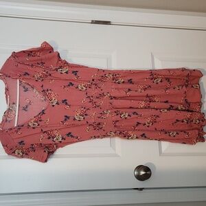 LoveCrazy Floral Coral-Pink Dress!